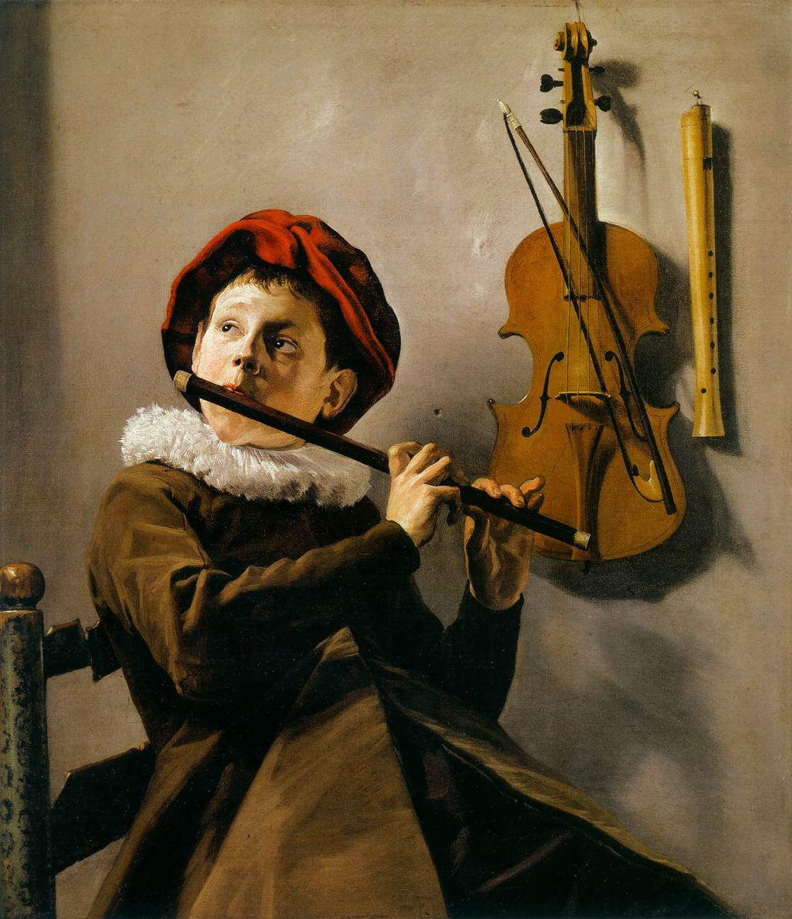 Boy Playing a Flute by