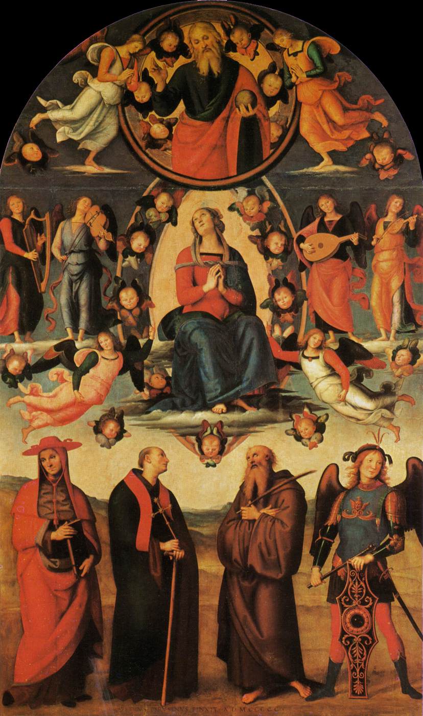 Assumption of the Virgin with Four Saints by PERUGINO, Pietro