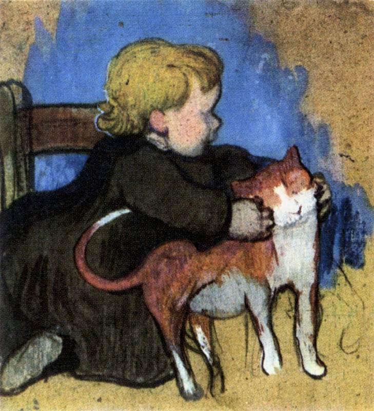 Mimi and Her Cat by GAUGUIN, Paul