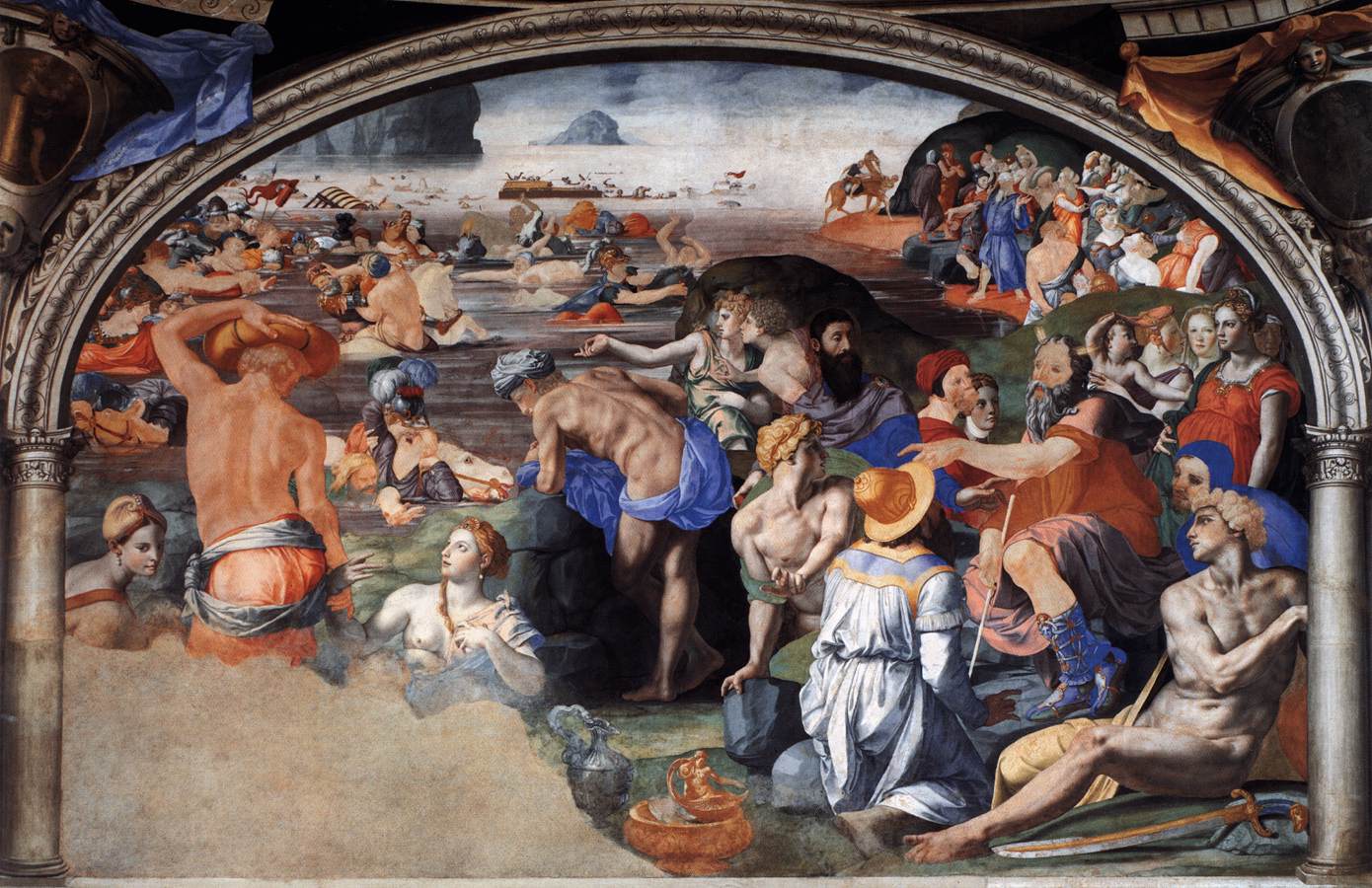 Crossing of the Red Sea by BRONZINO, Agnolo