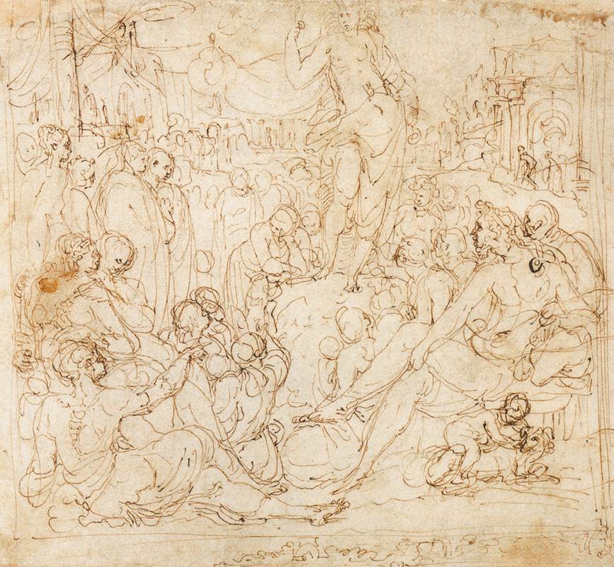 Sketch for St John the Baptist Preaching by