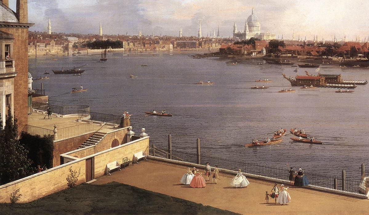 London: The Thames and the City of London from Richmond House (detail) by CANALETTO