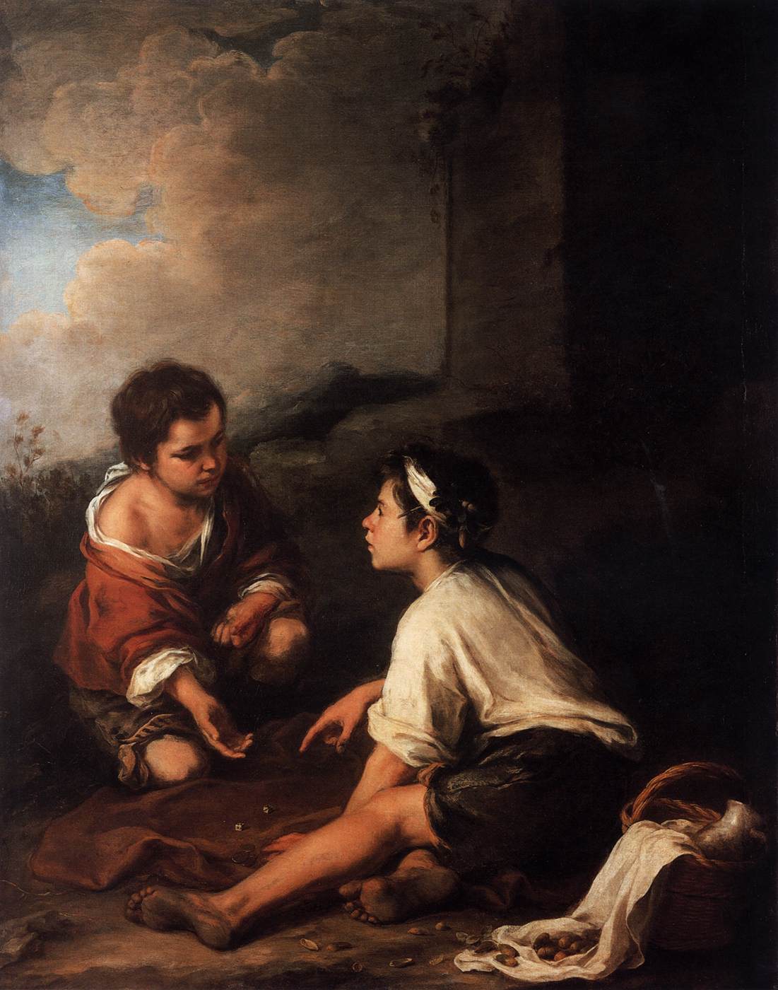 Two Boys Playing Dice by MURILLO, Bartolomé Esteban