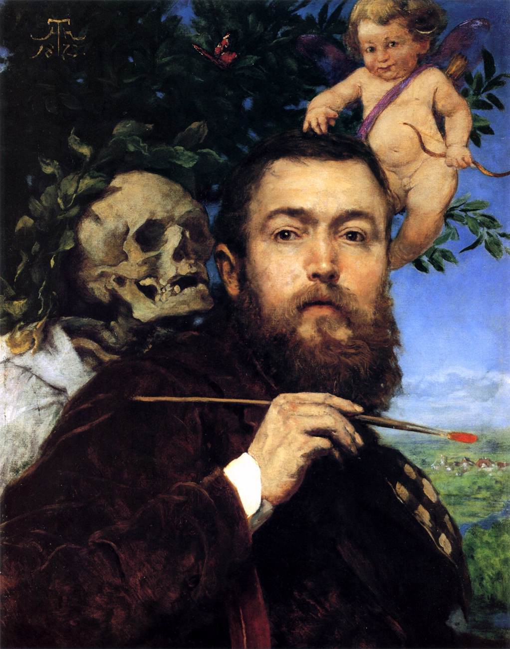 Self-Portrait with Love and Death by THOMA, Hans