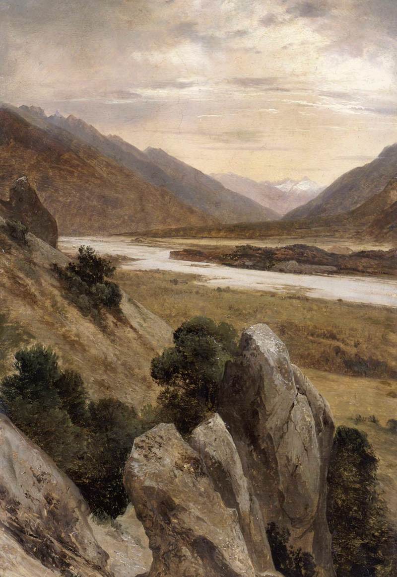 Mountainous Riverscape by CALAME, Alexandre