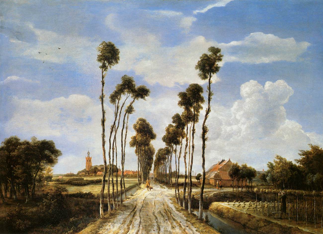 The Alley at Middelharnis by HOBBEMA, Meyndert