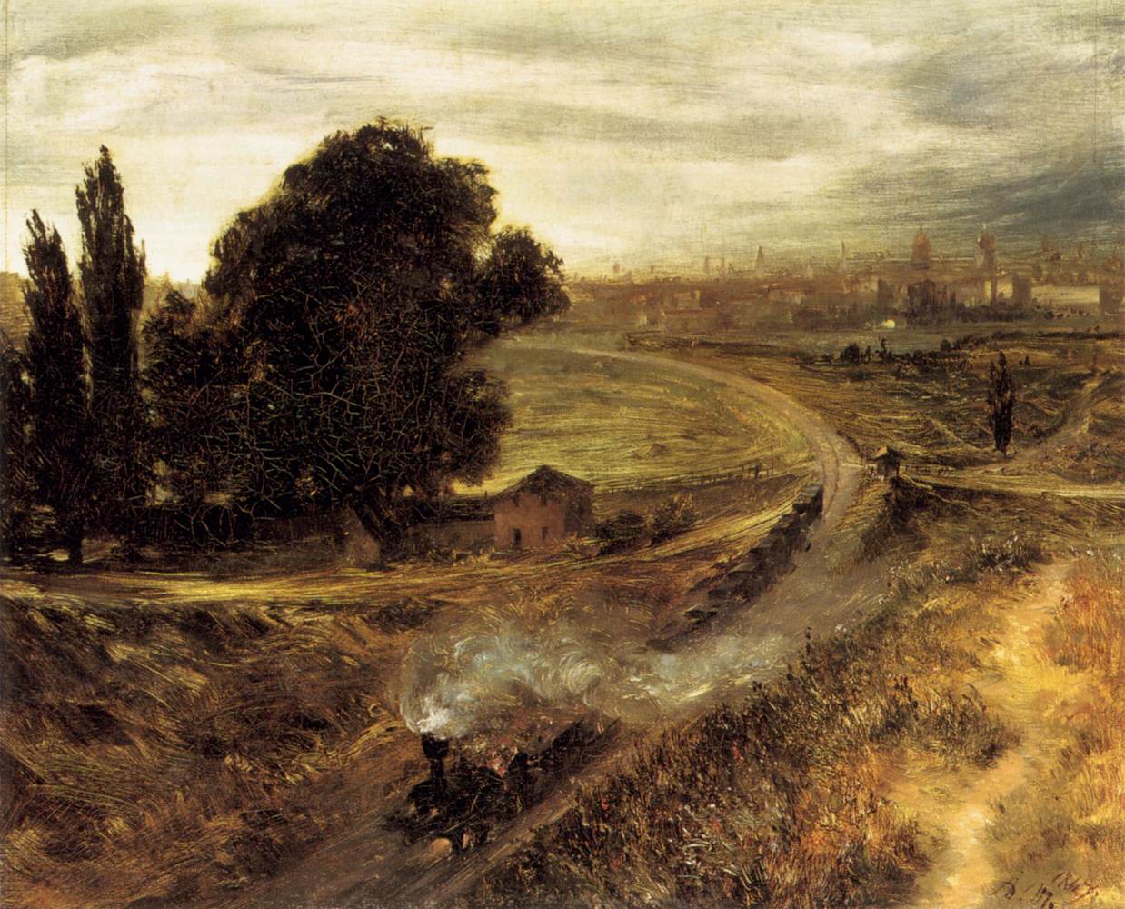 The Berlin-Potsdam Railway by MENZEL, Adolph von