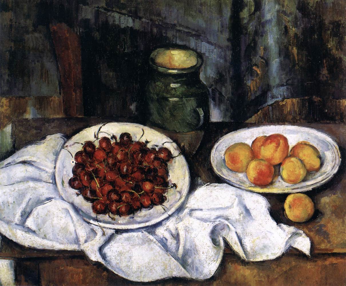 Cherries and Peaches by CÉZANNE, Paul