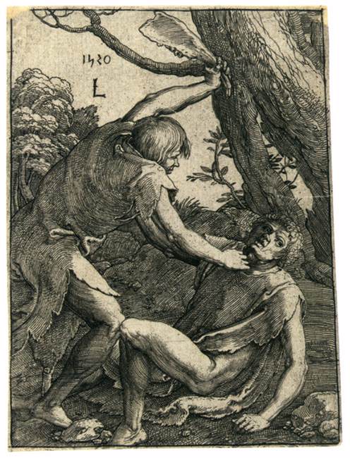 Cain Killing Abel by LEYDEN, Lucas van