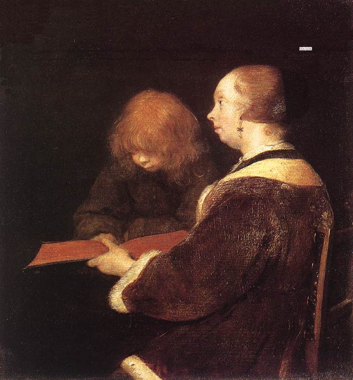 The Reading Lesson by TERBORCH, Gerard