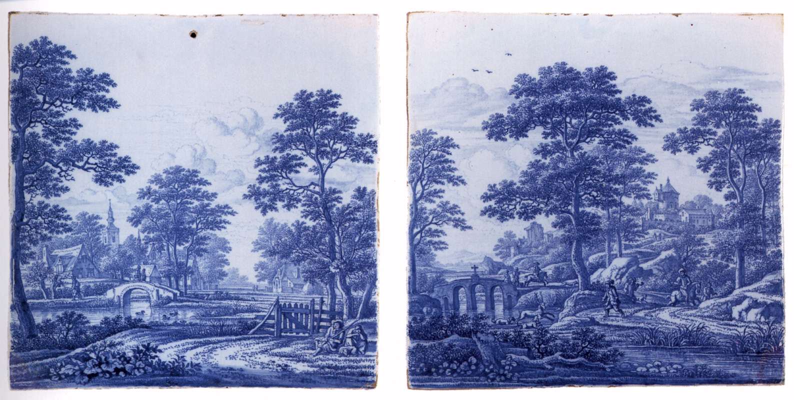 Two plaques with a landscape by FRYTOM, Frederik van