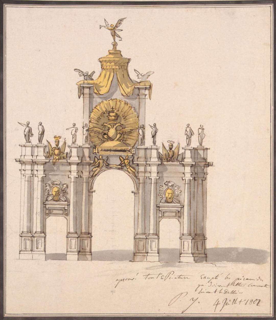 Design of the Decoration for the Triumphal Red Gate in Moscow by