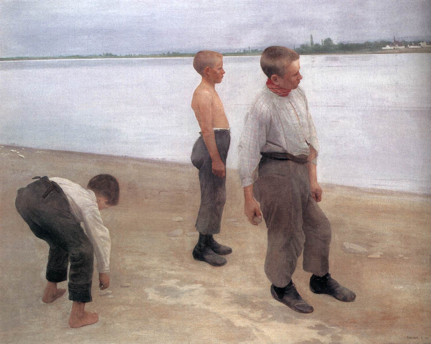 Boys Throwing Stones by