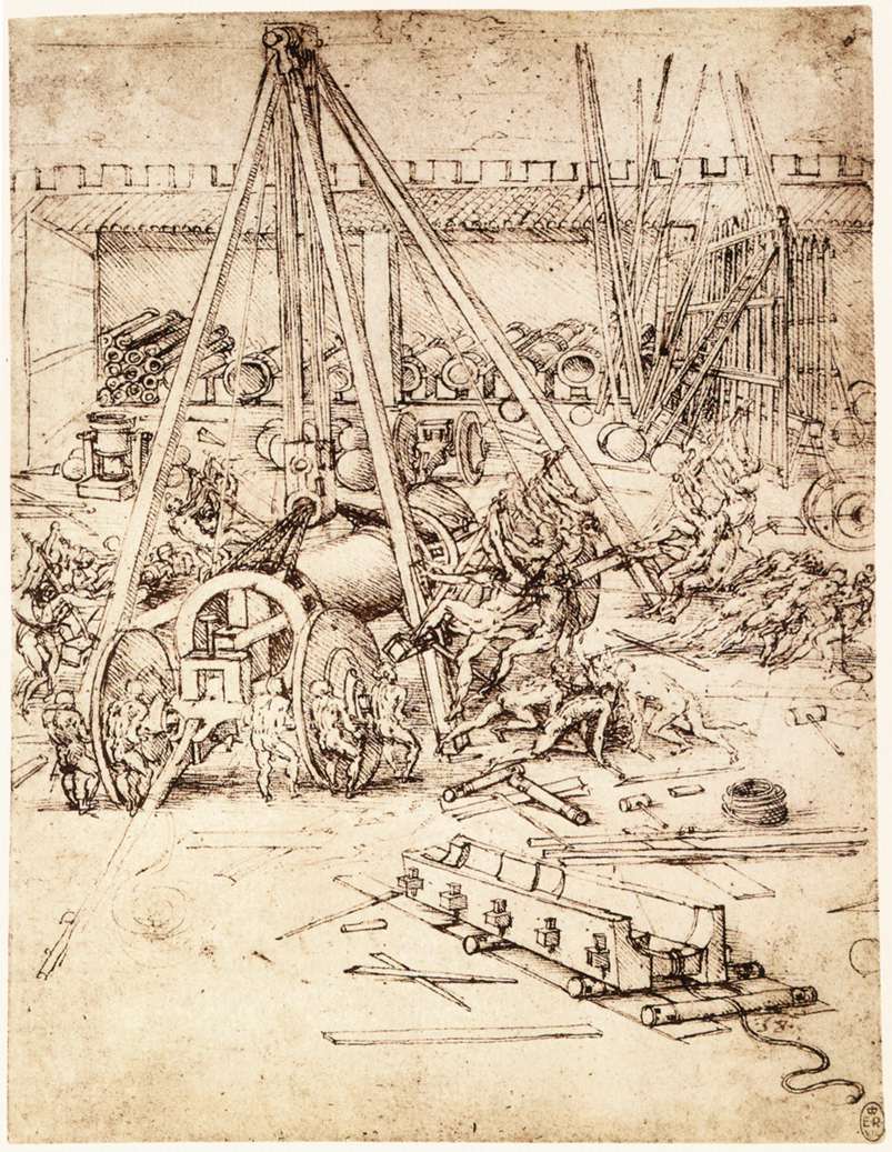 Cannon foundry by LEONARDO da Vinci