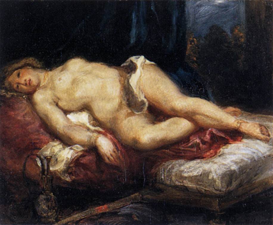 Odalisque Reclining on a Divan by DELACROIX, Eugène