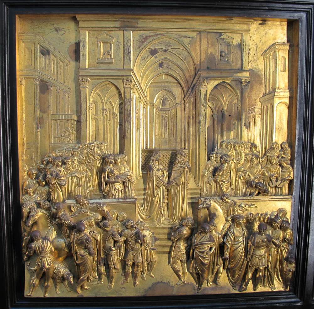 Panel No. 10: Solomon and the Queen of Sheba by GHIBERTI, Lorenzo