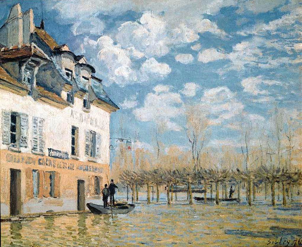 Flood at Port-Marly by SISLEY, Alfred