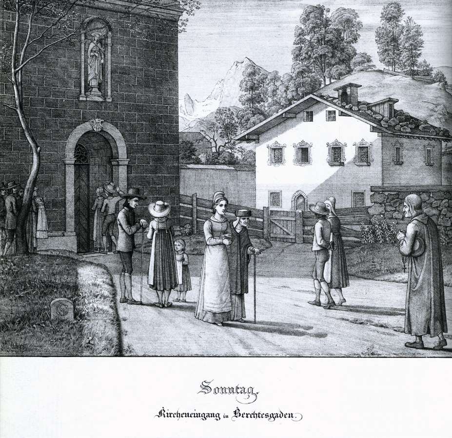 Sunday: Entrance to the Church at Berchtesgaden by OLIVIER, Ferdinand