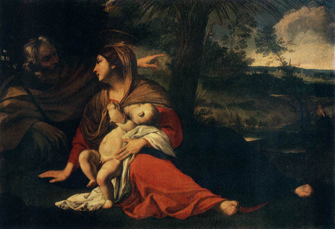 Rest on the Flight into Egypt by ROMANELLI, Giovanni Francesco