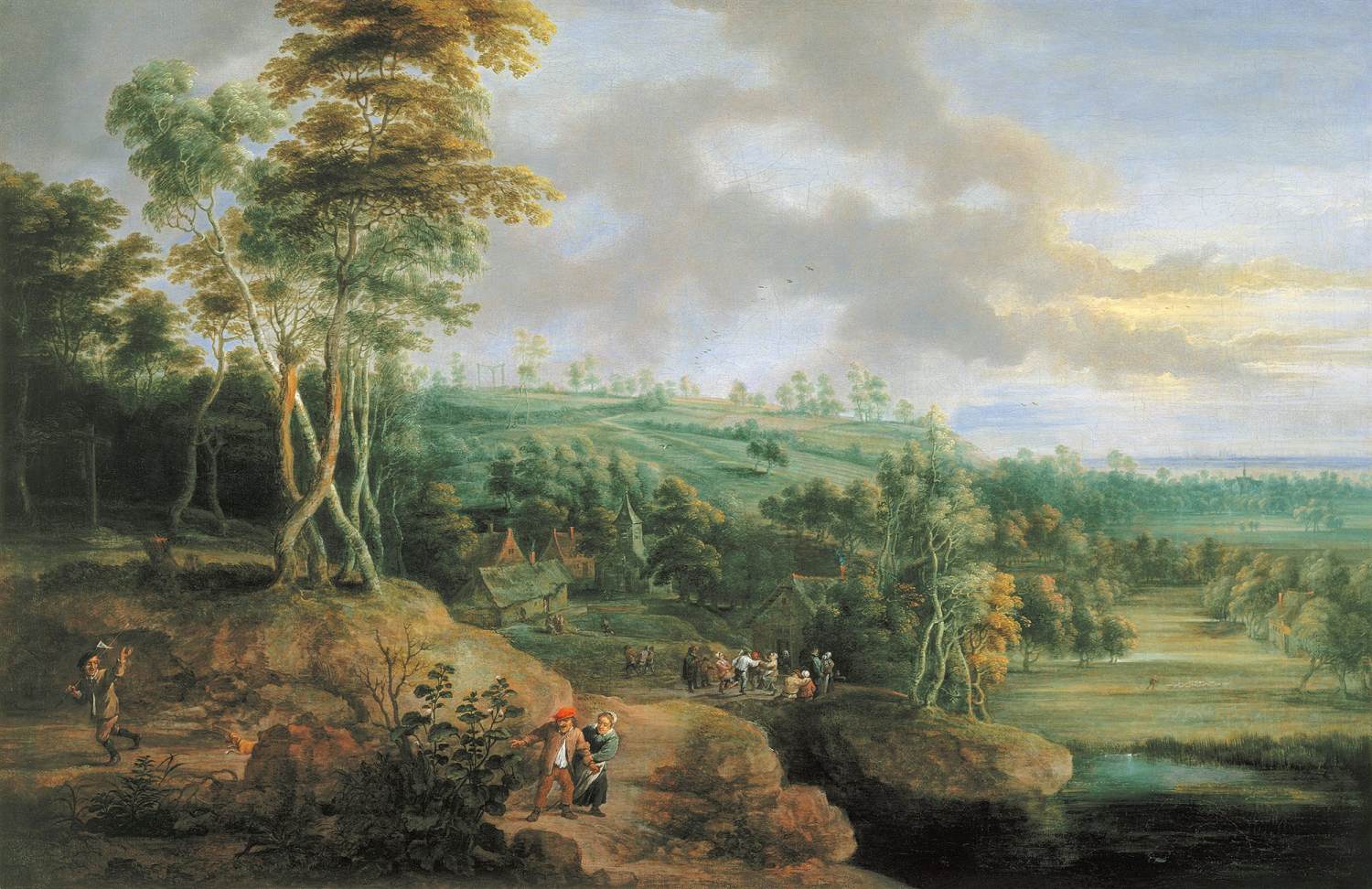 Landscape with Village Feast in the Background by