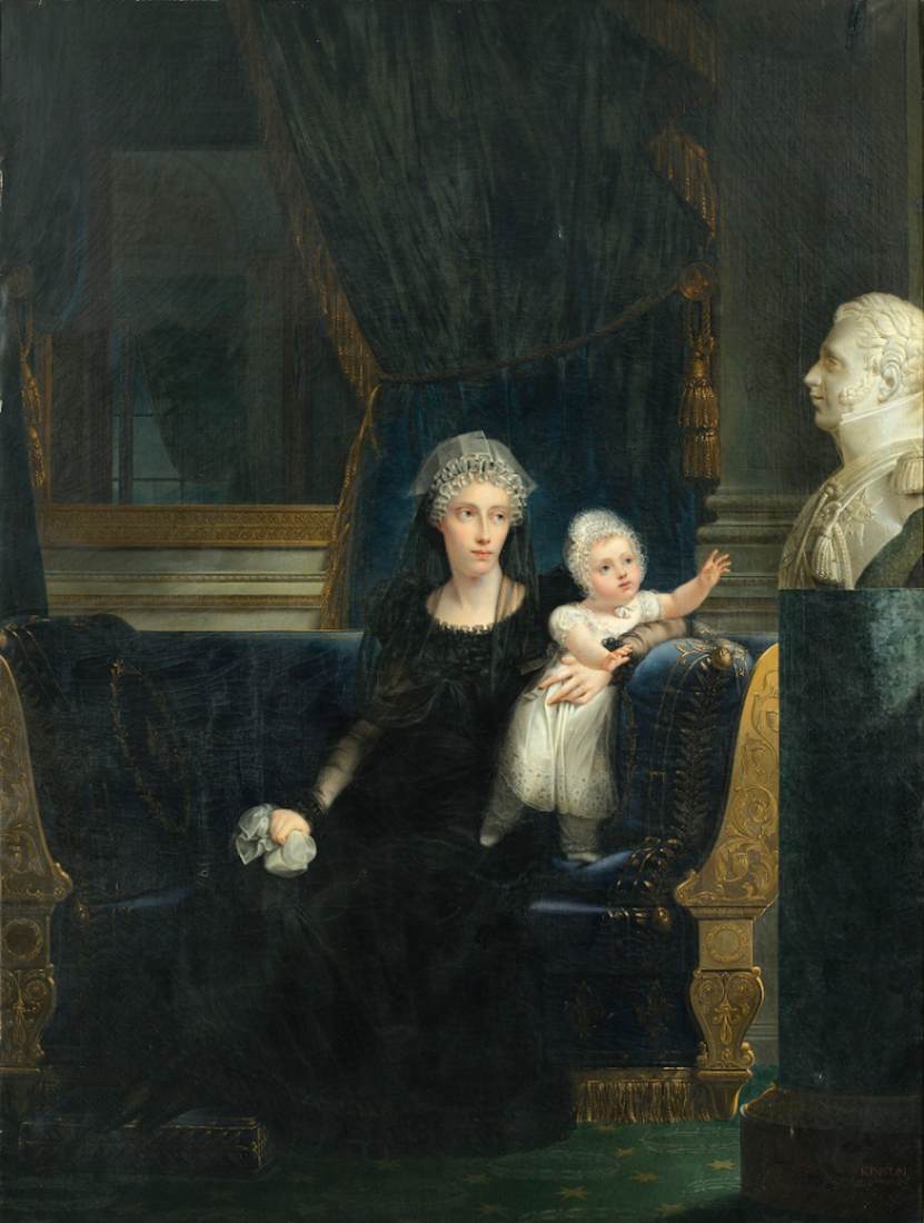 Portrait of Duchess of Berry with her Daughter Louise by KINSOEN, François-Joseph