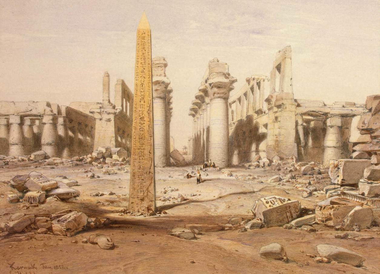 View of the Ruins of the Temple of Karnak by HILDEBRANDT, Eduard