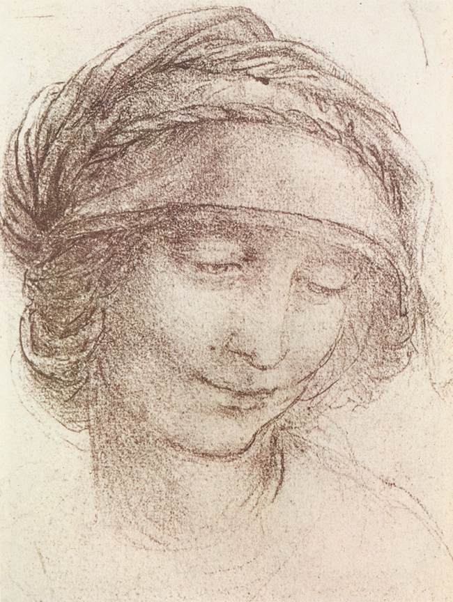 Head of a woman by LEONARDO da Vinci