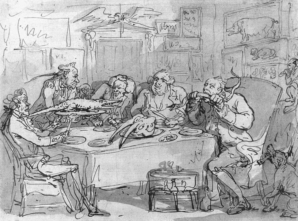 The Fish Dinner by ROWLANDSON, Thomas