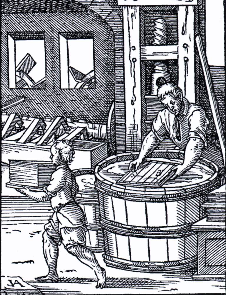 Papermaking (from the Book of Trades) by AMMAN, Jost