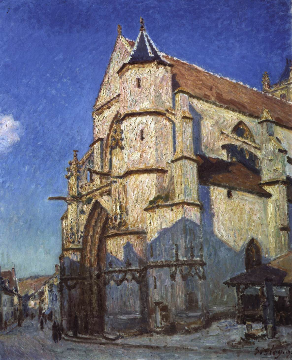 The Church at Moret, Evening by SISLEY, Alfred