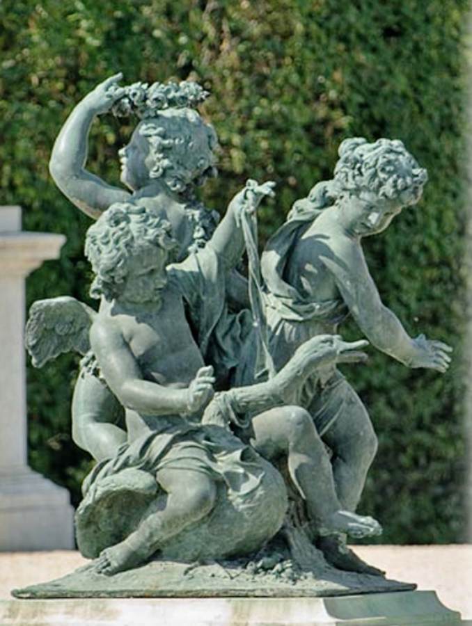 Three Children Playing with a Swan by