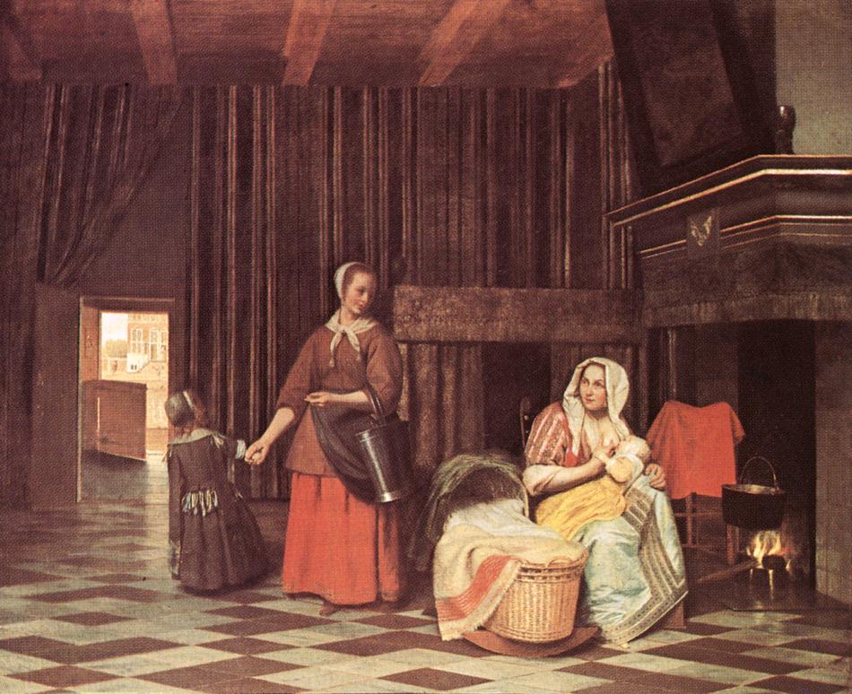 Suckling Mother and Maid by HOOCH, Pieter de