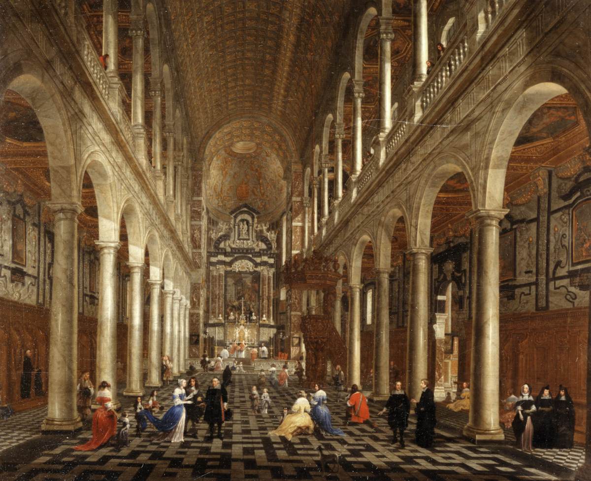 Interior of the Church St Charles Borromeo in Antwerp by GHERINGH, Anton Ghunther