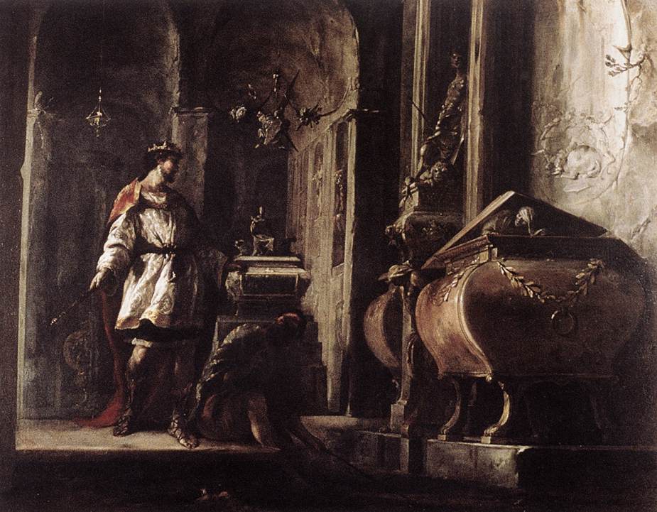 Alexander the Great before the Tomb of Achilles by SCHÖNFELD, Johann Heinrich