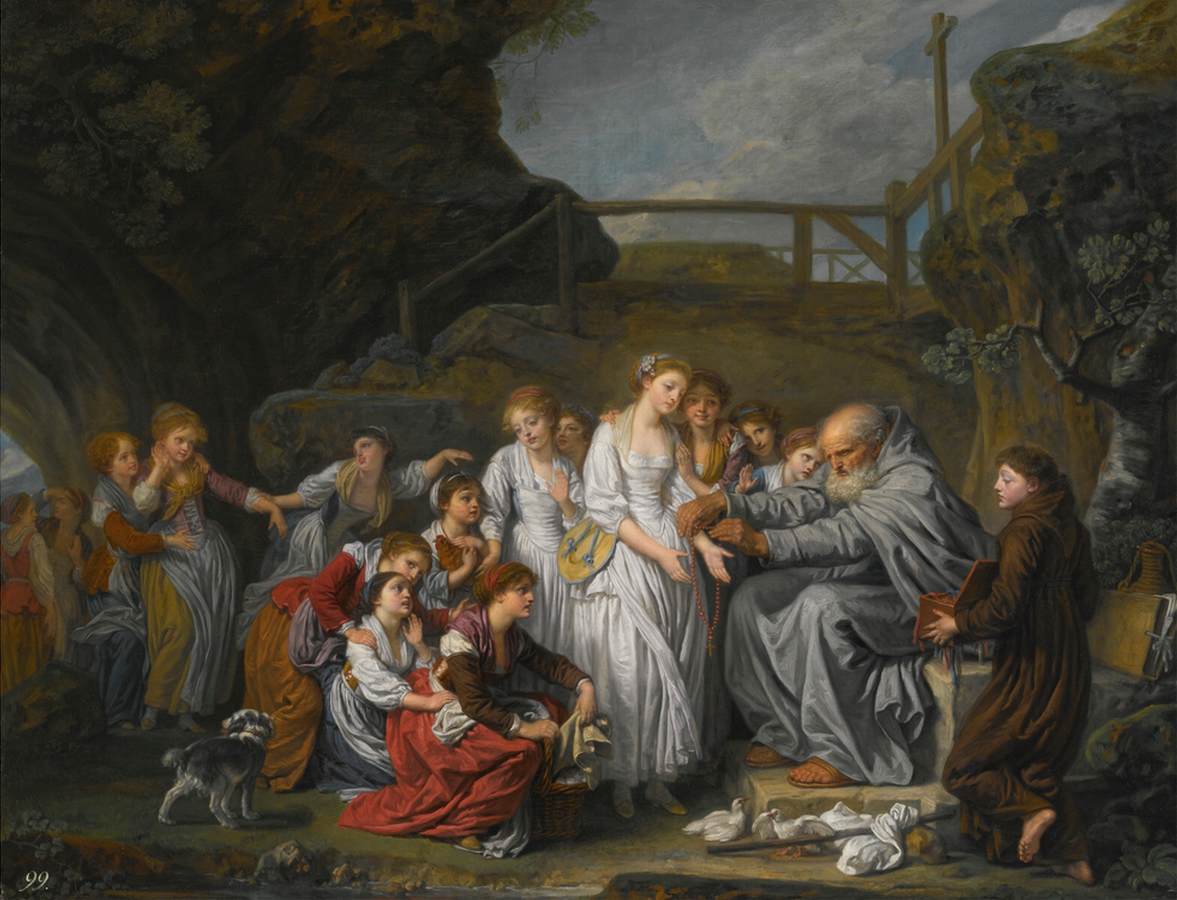 The Hermit, or the Distributor of Rosaries by GREUZE, Jean-Baptiste