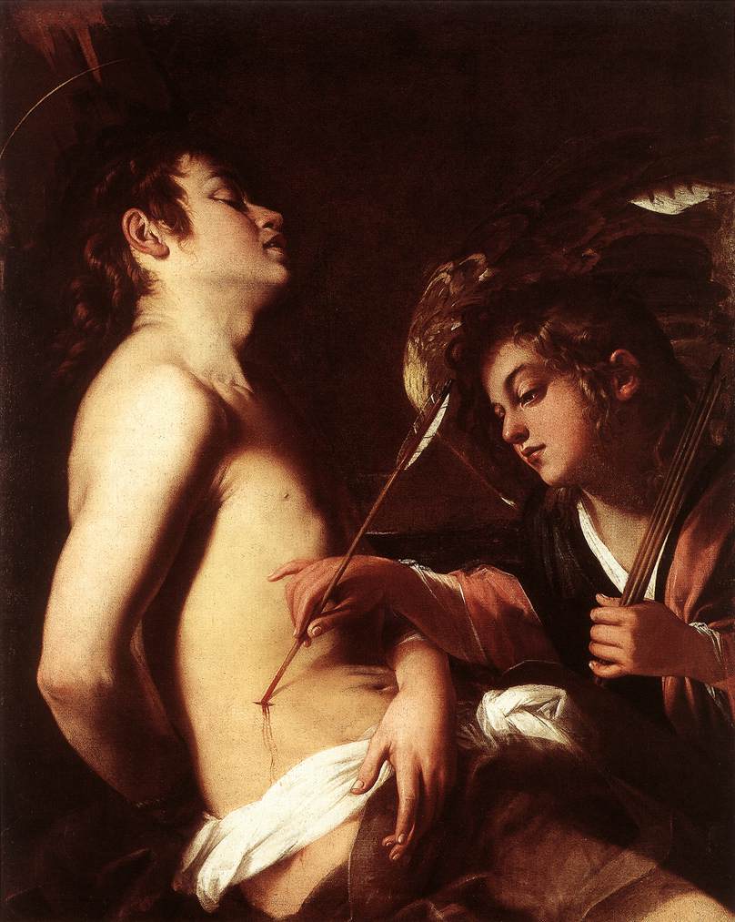 St Sebastian Healed by an Angel by BAGLIONE, Giovanni