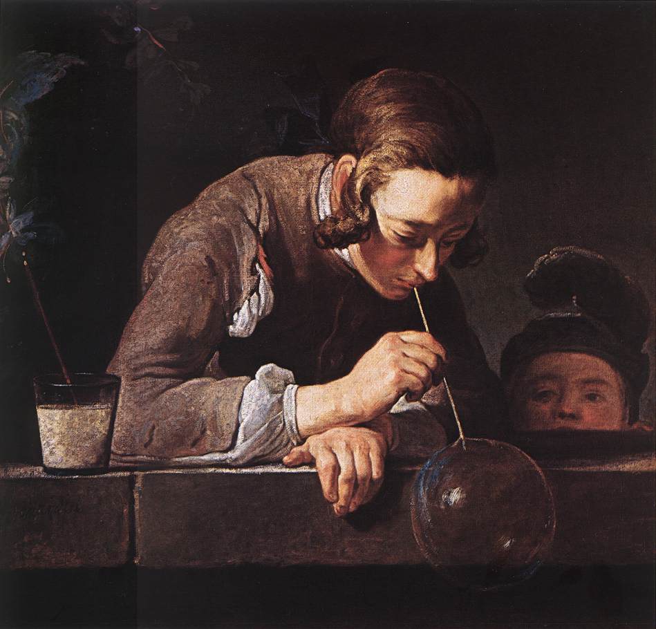 The Soap Bubble by CHARDIN, Jean-Baptiste-Siméon