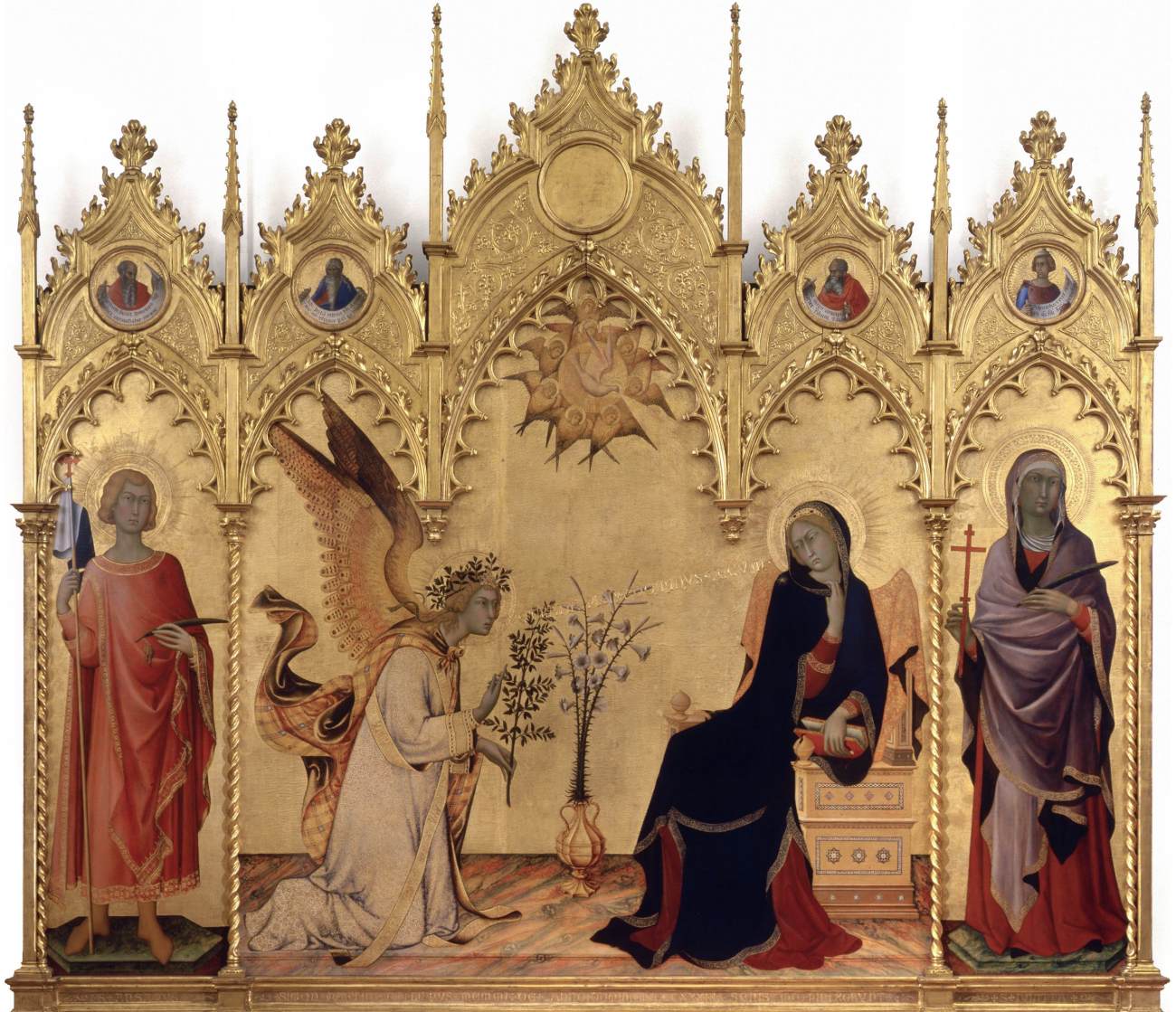 Annunciation and Two Saints by SIMONE MARTINI