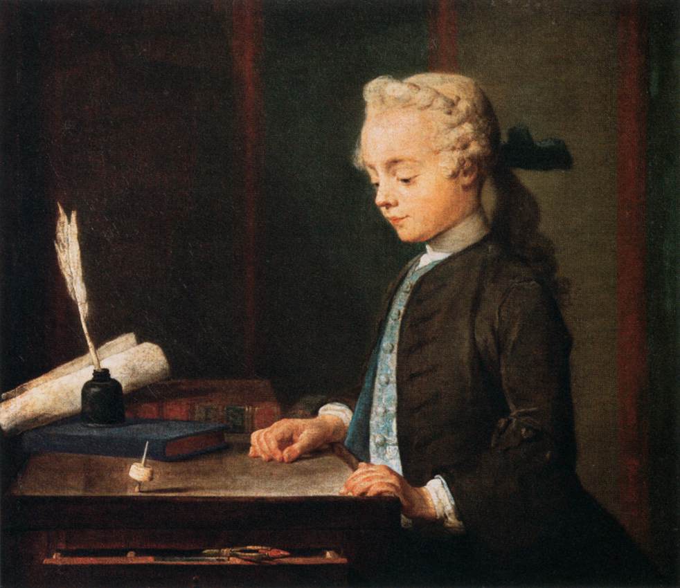 A Child with a Teetotum by CHARDIN, Jean-Baptiste-Siméon