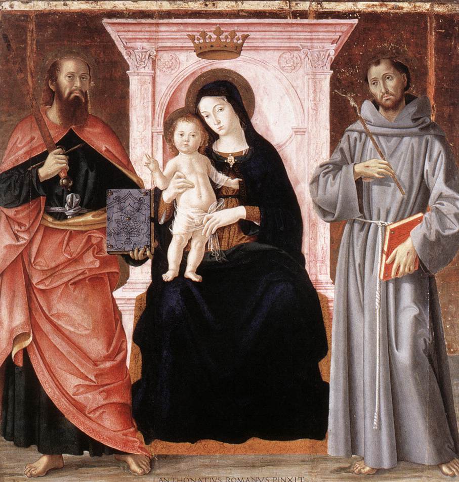 Madonna Enthroned with the Infant Christ and Saints by ANTONIAZZO ROMANO