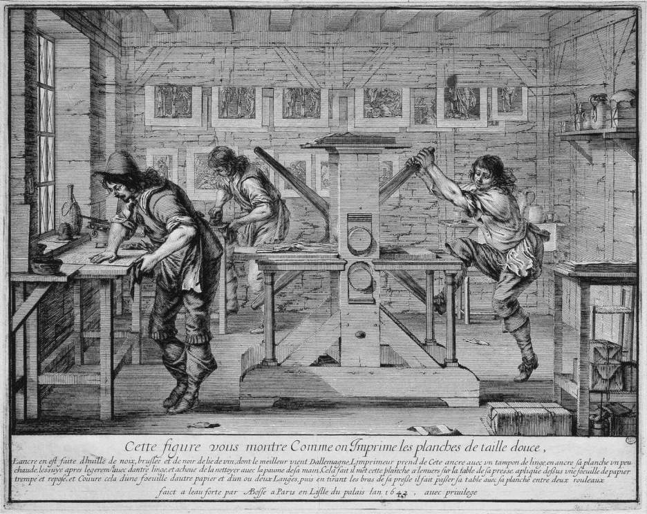 A Printer's Workshop by BOSSE, Abraham