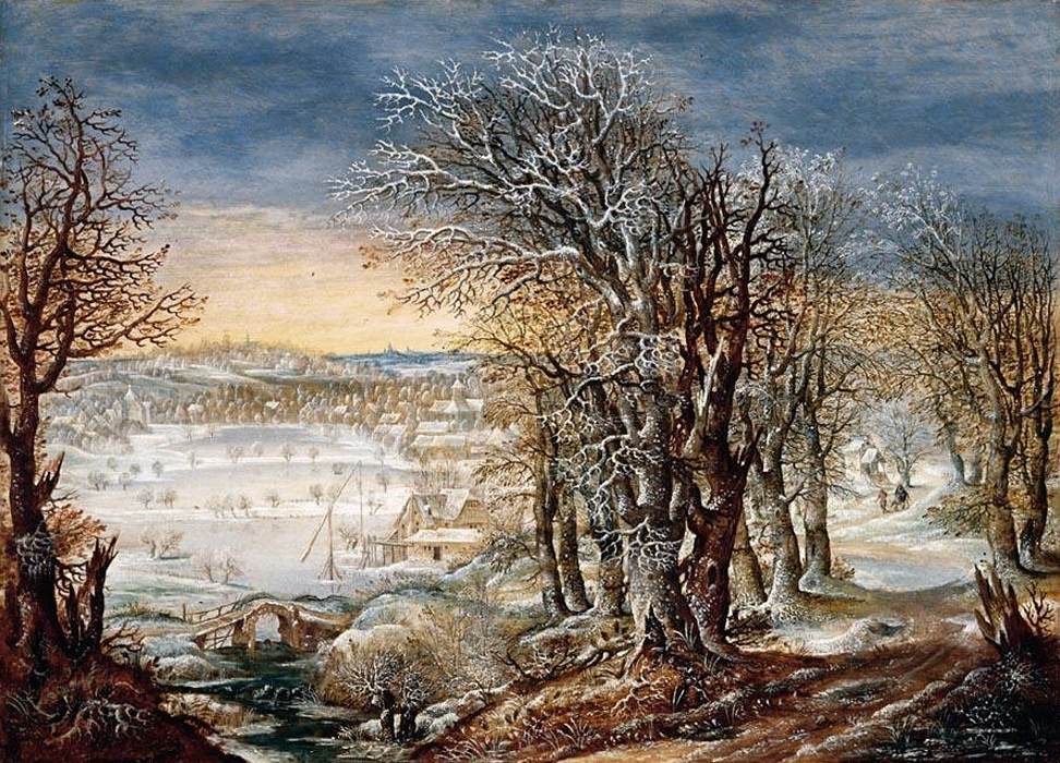 Winter Landscape in the Fôret de Soignes, with the Flight Into Egypt by