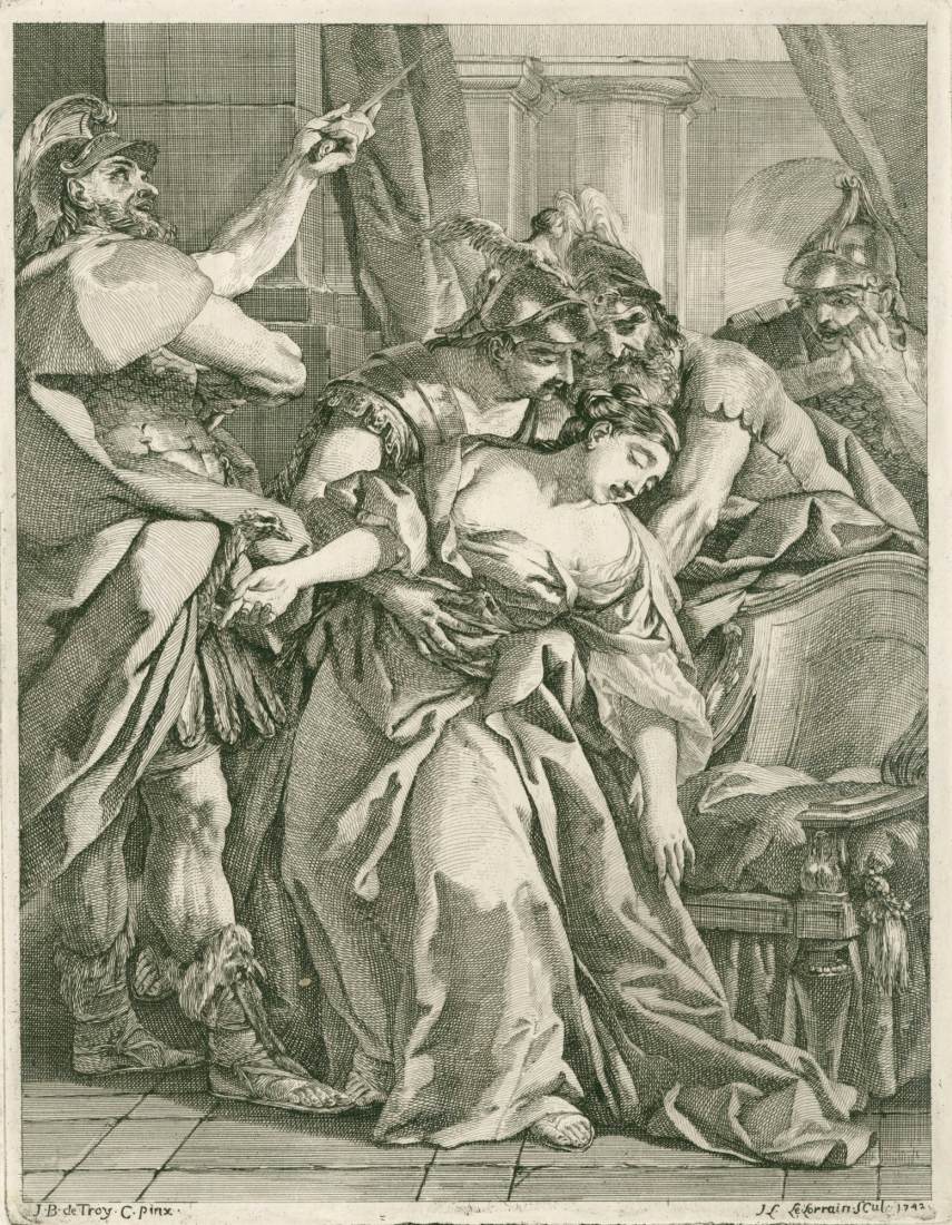 The Death of Lucretia by LE LORRAIN, Louis-Joseph