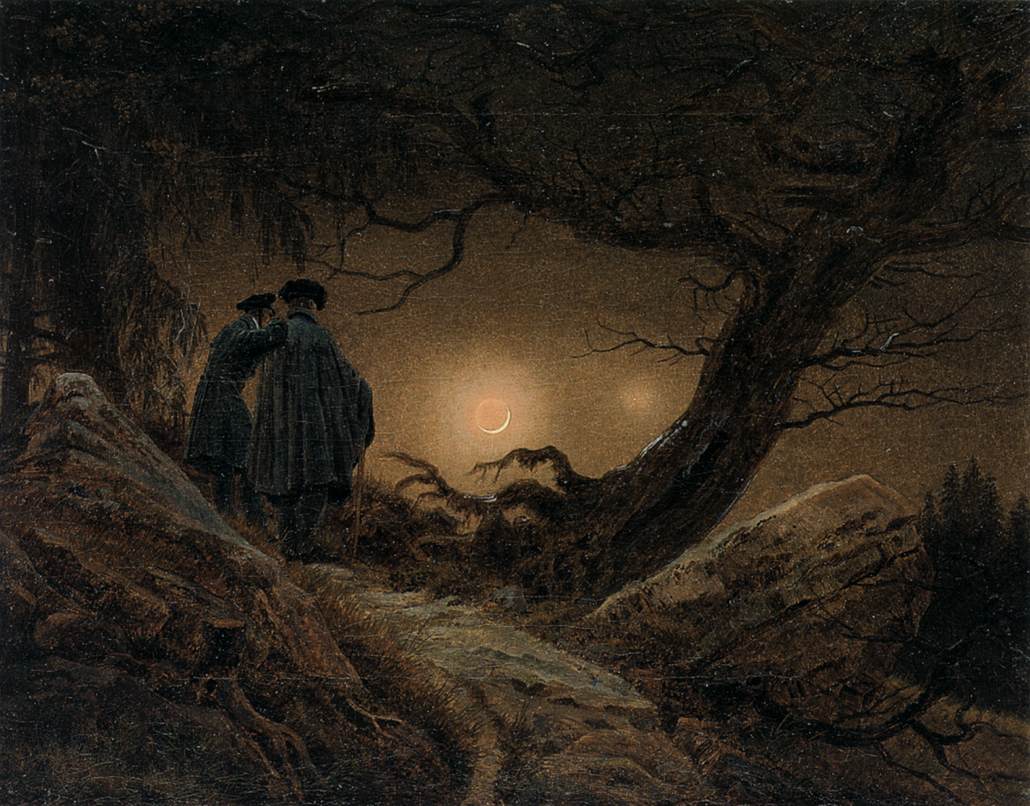 Two Men Contemplating the Moon by