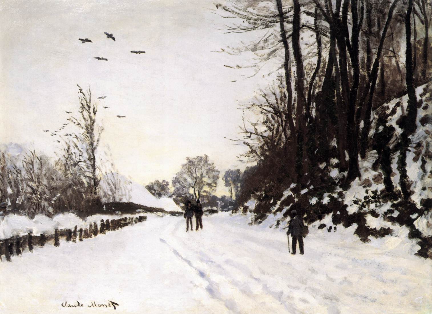 Road by Saint-Siméon Farm in Winter by MONET, Claude