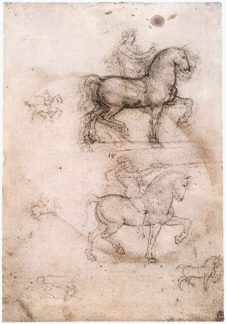 Equestrian monument by LEONARDO da Vinci