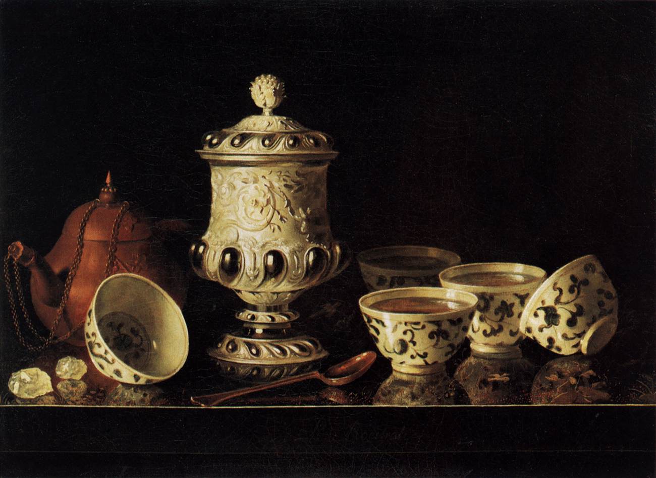 Still-Life with Chinese Teabowls by ROESTRAETEN, Pieter Gerritsz. van