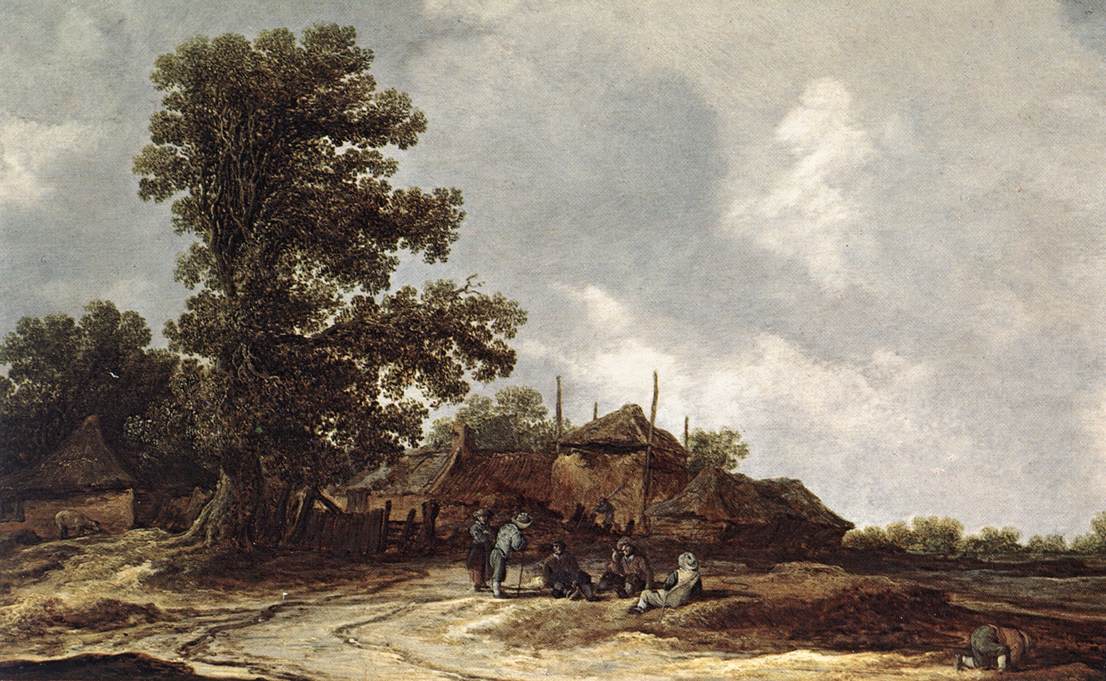 Farmyard with Haystack by GOYEN, Jan van