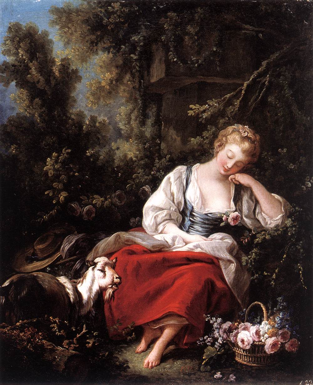 Dreaming Shepherdess by BOUCHER, François