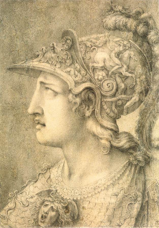 Head of Minerva by CLOVIO, Giulio